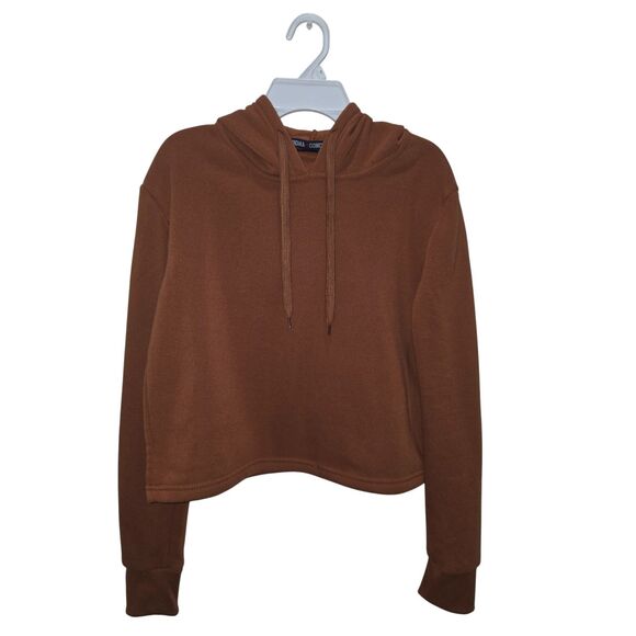 Roma Concept Teen Girls Cropped Hoodie – Brown, Size M, Pre-Owned - Picture 3 of 11